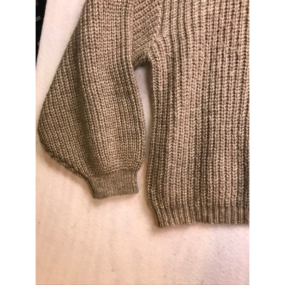 Zenana Womens 3X Oversized Cardigan Sweater Tan Ribbed Knit Lantern Sleeve - Picture 6 of 16